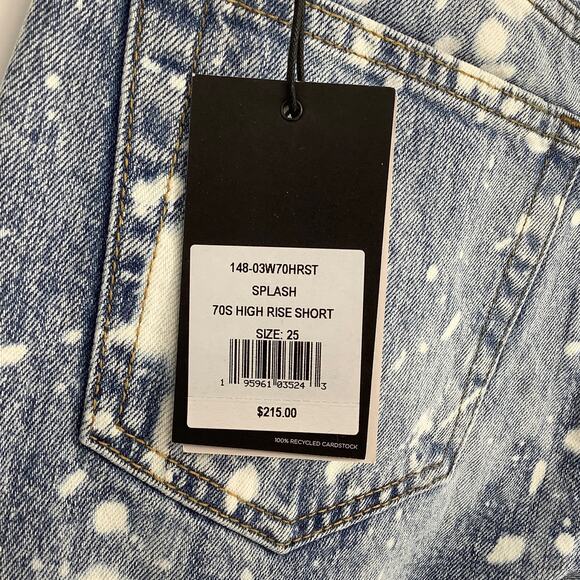 RE/DONE Size 25 70s High Rise Denim Short Splash Jean $215 msrp G14-9 - Picture 6 of 9